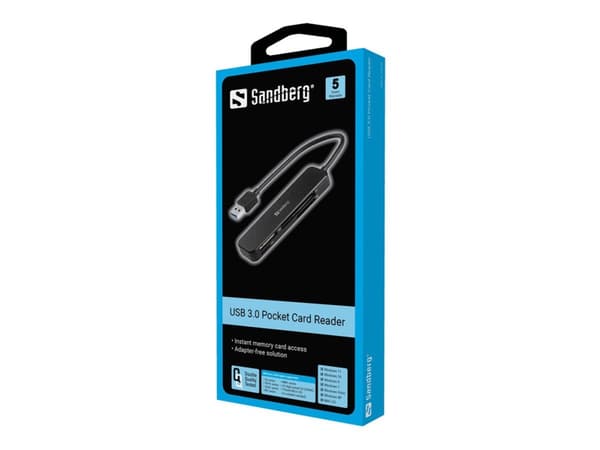 Sandberg - Kortinlukija (MS, MMC, SD, TransFlash, microSD, SDHC, SDXC) - USB 3.0