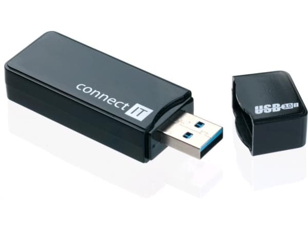 Connect IT CI-104, Memory stick (MS), MicroSD (TransFlash), microSDHC, miniSD, miniSDHC, MMC, MS Duo, MS Micro..., Svart, USB 3.2 Gen 1 (3.1 Gen 1),