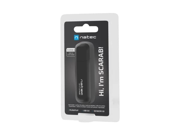 NATEC Scarab 2 -kortti Musta USB 3.0 Type-A - Kortinlukija, MicroSD (TransFlash), MicroSDHC, MicroSDXC, SD, SDHC, SDXC, musta