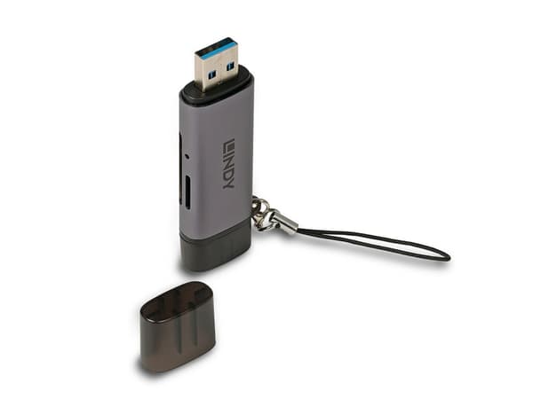 Lindy 43335, MiniSD, SD, Sort, Grå, 5000 Mbit/s, USB 3.2 Gen 1 (3.1 Gen 1) Type-A/Type-C, 0 - 45 °C, 78,5 mm