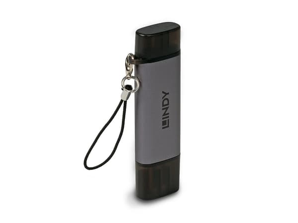 Lindy 43335, MiniSD, SD, Sort, Grå, 5000 Mbit/s, USB 3.2 Gen 1 (3.1 Gen 1) Type-A/Type-C, 0 - 45 °C, 78,5 mm
