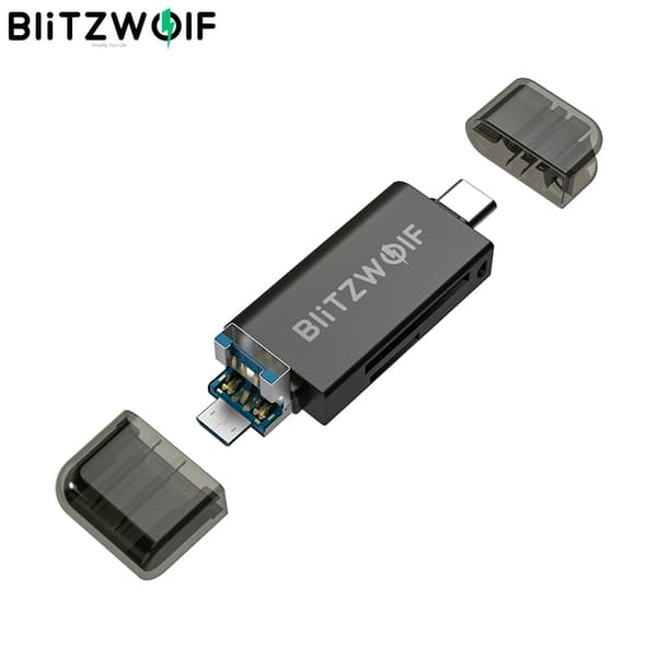 BlitzWolf BW-CR1 Type-C SD/TF-kortläsare USB3.0 5Gbps höghastighetsminneskortläsare för smartphonedator Extern lagring