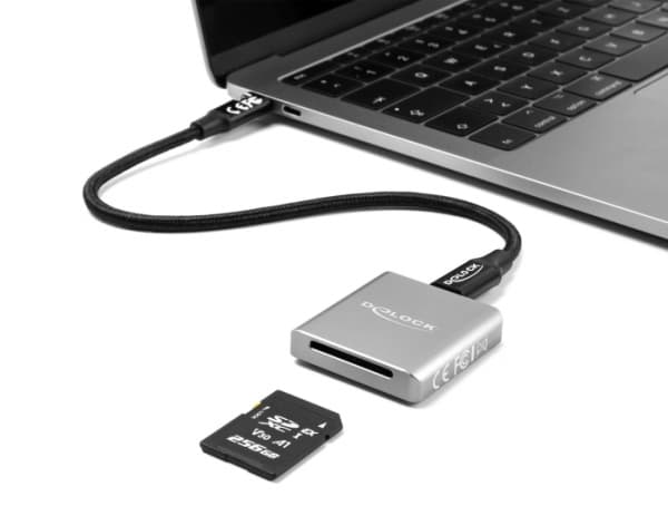 Delock - Kortinlukija (SD, SDHC, SDXC, SDHC UHS-I, SDXC UHS-I, SDHC UHS-II, SDHC UHS-II, SD Express) - USB-C 3.2 Gen 2