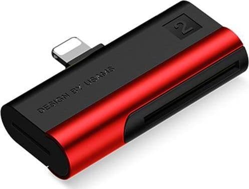 USAMS SD/microSD-kortinlukija salamaliittimellä punainen/punainen SJ430DKQ02 (US-SJ430)