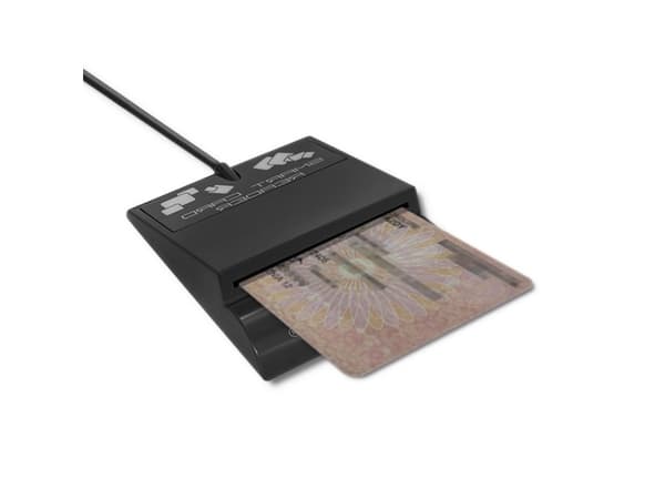 Qoltec Intelligent Smart ID SCR-0636 - SMART-kortläsare - USB-C, USB 2.0