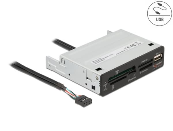 Delock - Kortinlukija - 3,5" (MS, MS PRO, MMC, MS Duo, xD, CF, microSD, microSDHC, microSDXC) - USB 2.0