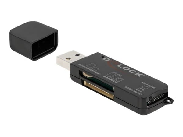 Delock - Kortläsare (MS PRO, SD, MS Duo, MS PRO Duo, miniSD, RS-MMC, microSD, SDHC, miniSDHC, MS Micro, microSDHC, MS PRO-HG Duo, SDXC, microSDXC, mi