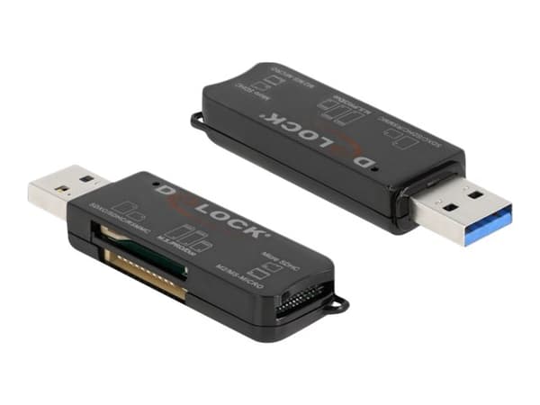 Delock - Kortläsare (MS PRO, SD, MS Duo, MS PRO Duo, miniSD, RS-MMC, microSD, SDHC, miniSDHC, MS Micro, microSDHC, MS PRO-HG Duo, SDXC, microSDXC, mi