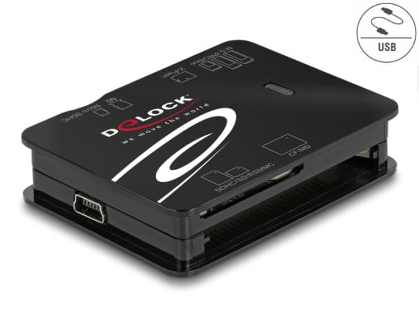 Delock - Kortläsare (MMC, SD, xD, microSD, MS Micro, CFast Card) - USB 2.0