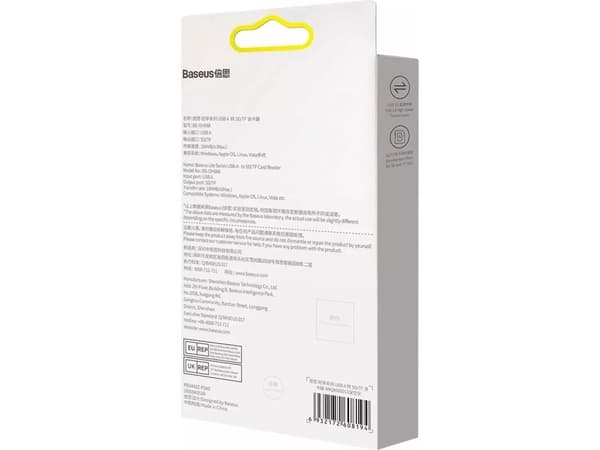 Baseus Lite -sarjan SD/TF-muistikortinlukija, USB (harmaa)