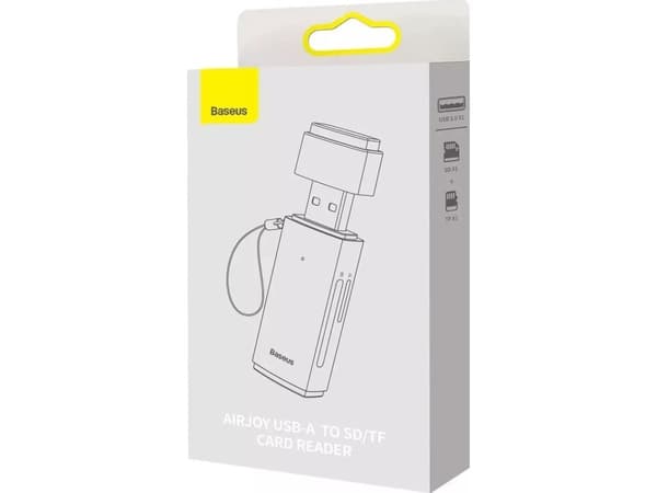 Baseus Lite -sarjan SD/TF-muistikortinlukija, USB (harmaa)