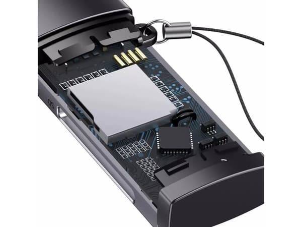 Baseus Lite -sarjan SD/TF-muistikortinlukija, USB (harmaa)
