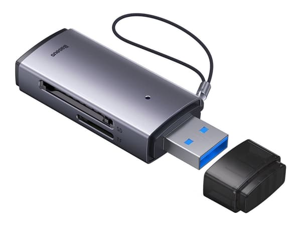 Baseus Lite -sarjan SD/TF-muistikortinlukija, USB (harmaa)