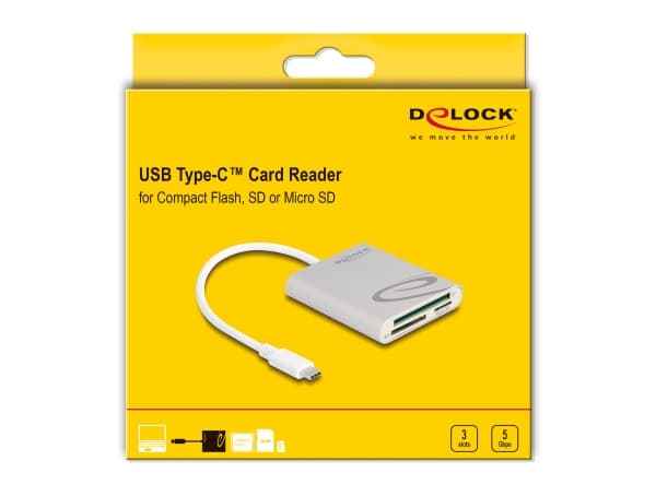 Delock - Kortläsare (Multiformat) - USB-C