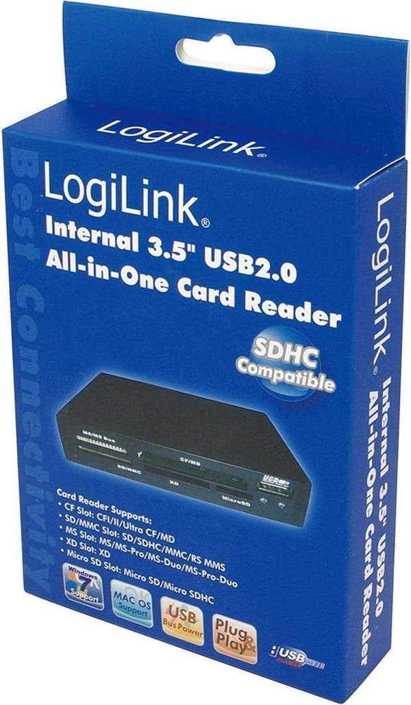 LogiLink CR0012 intern USB 2.0 sort hukommelseskortlæser