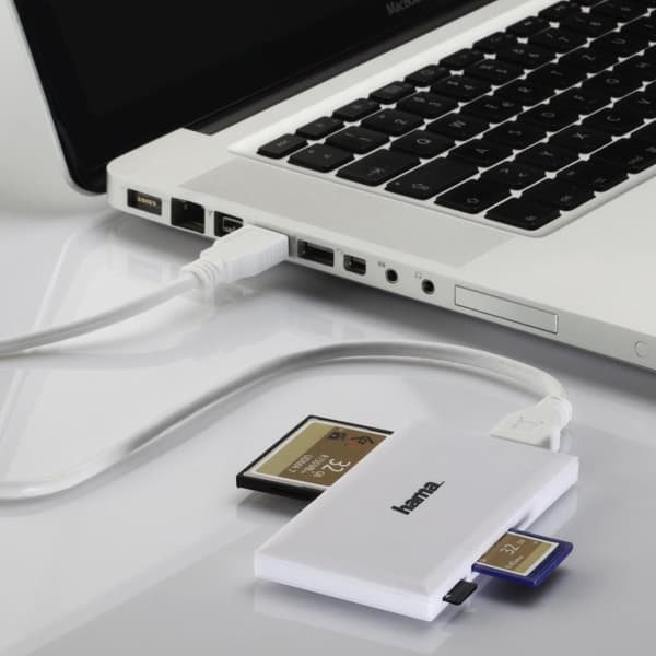 Hama USB 3.0 multikortlæser, SD/microSD/CF, hvid