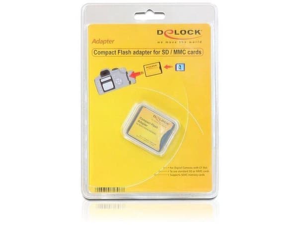 DeLOCK Compact Flash-adapter för SD-minneskort - CF typ II