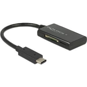 DeLOCK USB 3.1 Gen 1 kortlæser USB Type-C han 4 slots - kortlæser - alt-i-én (MMC, SD, miniSD, RS-MMC, TransFlash, MMCmobile, microSD, MMCmicro, SDHC,