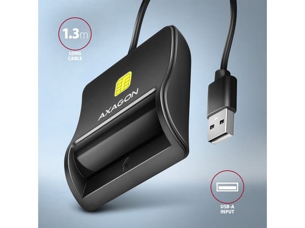 AXAGON CRE-SM3N reader Smart card USB 1.3m cable