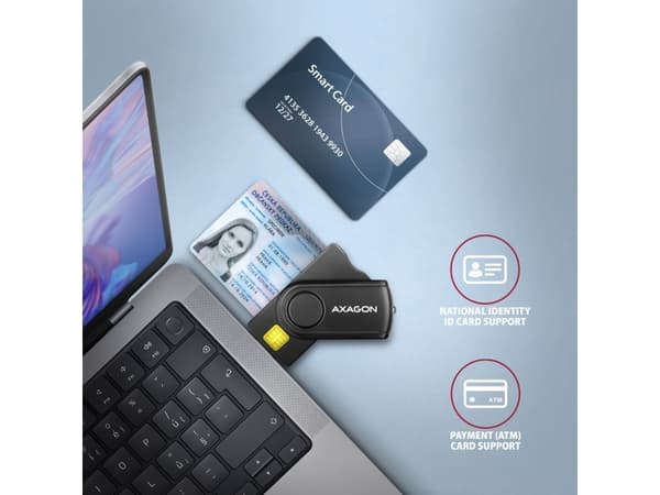 CRE-SMP2A ID &amp; SD/microSD/SIM-kortti PocketReader USB