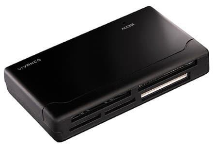 Vivanco 34296, Compact flash (CF), MMC, MS Duo, MS PRO, MicroSD (TransFlash), MiniSD, RS-MMC, SD, SDHC, SDXC, xD, Svart, 480 Mbit/s, USB 2.0, 5 V, 0,