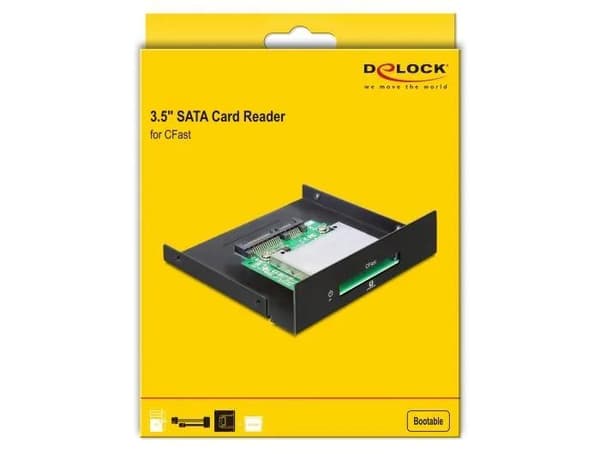DeLOCK minneskortläsare, intern/3,5", SATA, CFast