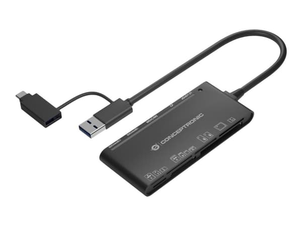 CONCEPTRONIC kortinlukija USB3.0+/C SD,MicroSD,MMC,M2,CF sw
