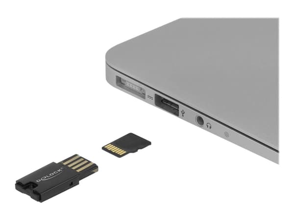 Delock - Kortläsare (microSD, microSDHC, microSDXC, microSDHC UHS-I, microSDXC UHS-I, microSDHC UHS-II, microSDXC UHS-II) - USB 2.0