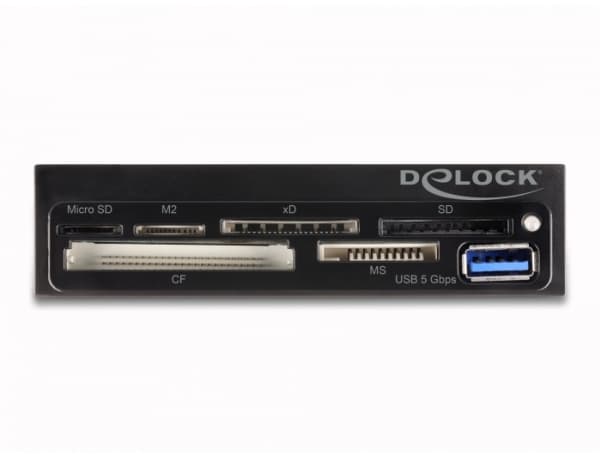DeLOCK 91759, CF, CF-tyyppi II, MMC, MMC Mobile, MMC+, MMCmicro, MS Micro (M2), MS PRO, MS PRO Duo, MS Pro-HG,..., Musta, Harmaa, 3.5", 5000 Mbit/s,