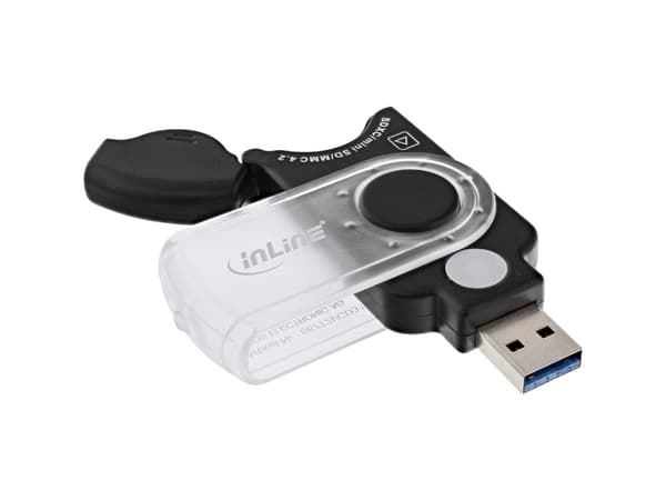 InLine 66772I, MMC, MMC Mobile, MMC+, MMCmicro, MicroSD (TransFlash), MicroSDHC, MicroSDXC, MiniSD, MiniSDHC,..., Svart, 5000 Mbps, USB 3.2 Gen 1 (3.