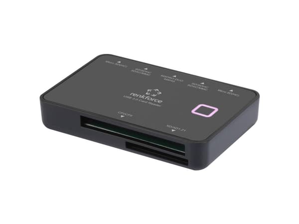 Renkforce ulkoinen kortinlukija Micro USB 3.2 Gen 1 (USB 3.0) Musta