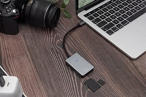 Digitus USB-C kortläsare - 2 portar - Höghastighets - MicroSD (TransFlash) - MicroSDHC - MicroSDXC - SD - SDHC - SDXC - Grå - 300 Mbit/s - Aluminium -