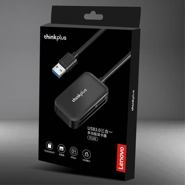 LENOVO Thinkplus USB3.0 3-in-1 Transmission CF TF SD -kortinlukija