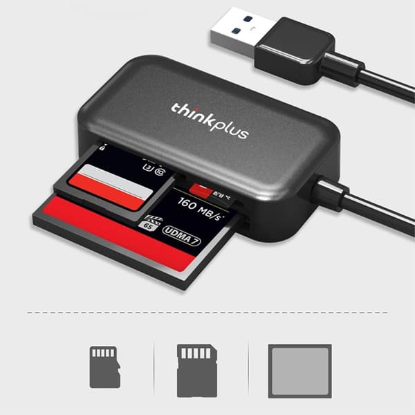LENOVO Thinkplus USB3.0 3-in-1 Transmission CF TF SD -kortinlukija