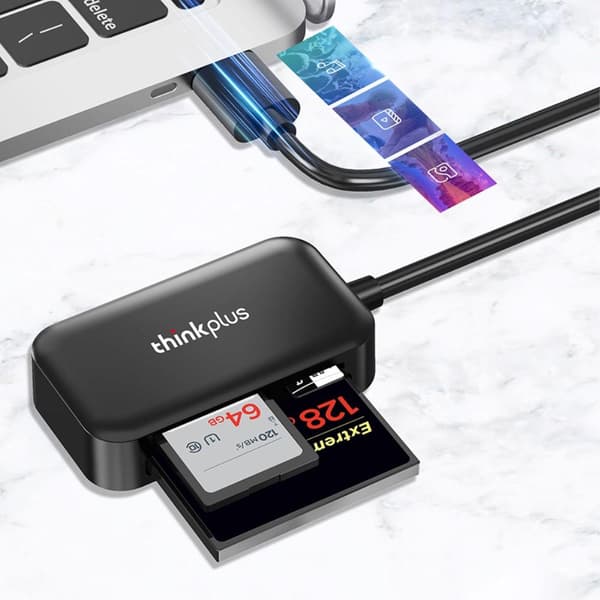 LENOVO Thinkplus USB3.0 3-in-1 Transmission CF TF SD -kortinlukija