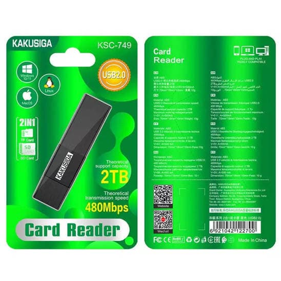 SD-Kortläsare SD & MikroSD USB 2.0 KAKUSIGA