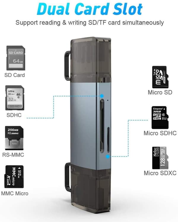 NÖRDIC USB 3.0 Kortläsare 2 Slot SD, MicroSD UHS-I