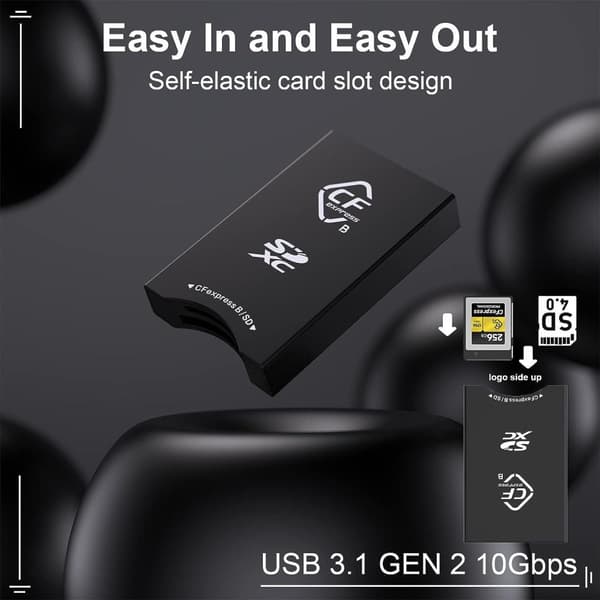NÖRDIC USB-A,USB-C Kortläsare 2 Slot CFexpress Typ B SD 4.0 UHS-II