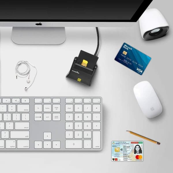 NÖRDIC USB-A Smart- og SIM-kortlæser ISO7816 ID-kort EMV Kreditkort