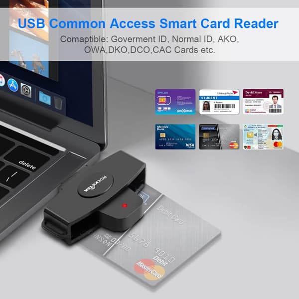 NÖRDIC USB-C Smartkort og SIM-kortlæser ISO7816 ID-kort EMV Kreditkort