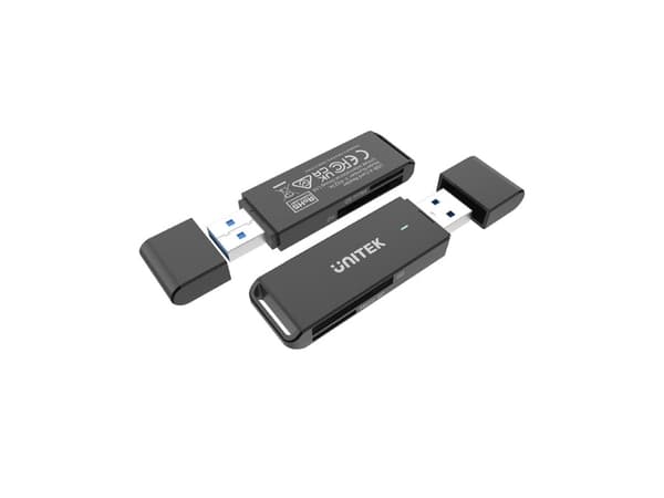 UNITEK Y-9327A, MicroSD (TransFlash), MicroSDHC, MicroSDXC, SD, SDHC, musta, 5000 Mbit/s, akryylinitriilibutadieenistyreeni, USB 3.2 Gen 1 (3.1 Gen 1