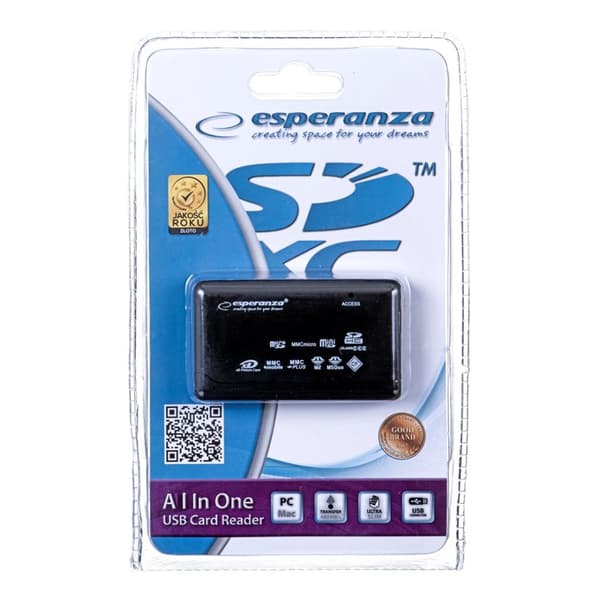 Esperanza EA119 kortläsare Black USB 2.0