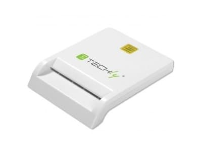 Techly Compact Smart Card Reader/Writer USB2.0 White I-CARD CAM-USB2TY, USB 2.0, 1,5 m, Vit, 107 g
