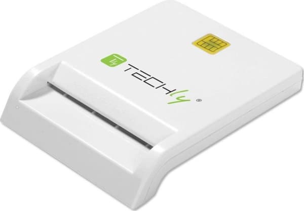 Techly Compact Smart Card Reader/Writer USB2.0 White I-CARD CAM-USB2TY, USB 2.0, 1,5 m, Vit, 107 g Vit