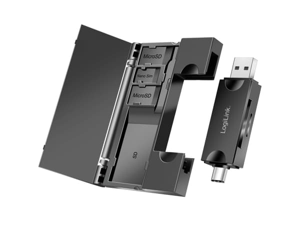 LogiLink Card USB 3.2 with Case - Card-Reader - Micro SD