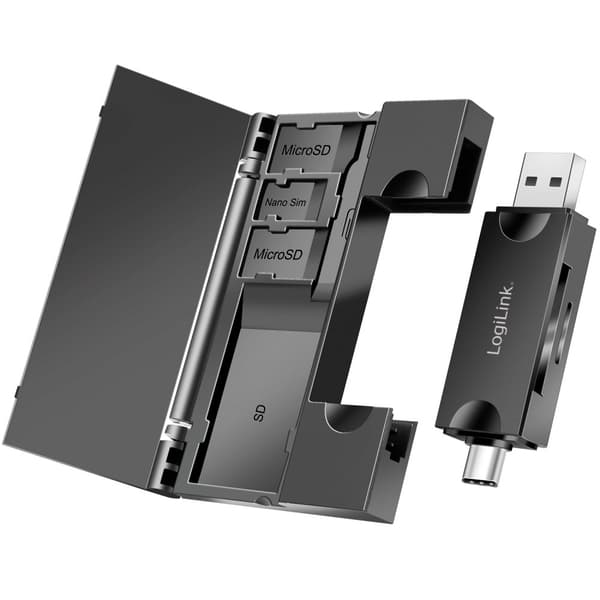 Minnekortleser USB-C + USB-A MicroSD - og SD-kort inkl. lagring