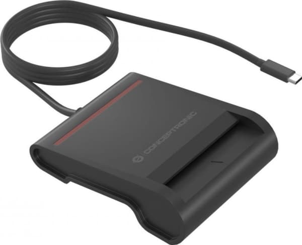 Conceptronic SCR01BC USB-C Smart ID Card Reader, USB Type-C, 0.9 m, Black, 58 g