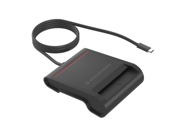 Conceptronic SCR01BC USB-C Smart ID Card Reader, USB Type-C, 0.9 m, Black, 58 g musta