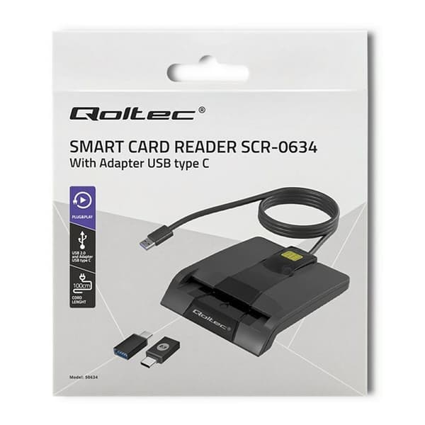 Kortläsare Qoltec 50634 Svart