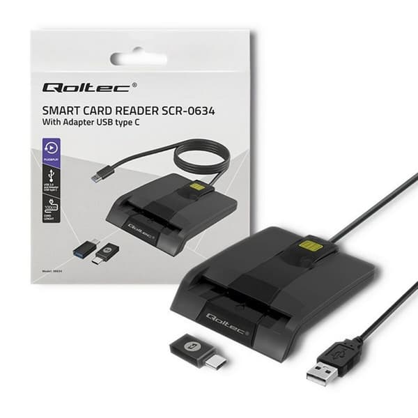 Kortläsare Qoltec 50634 Svart